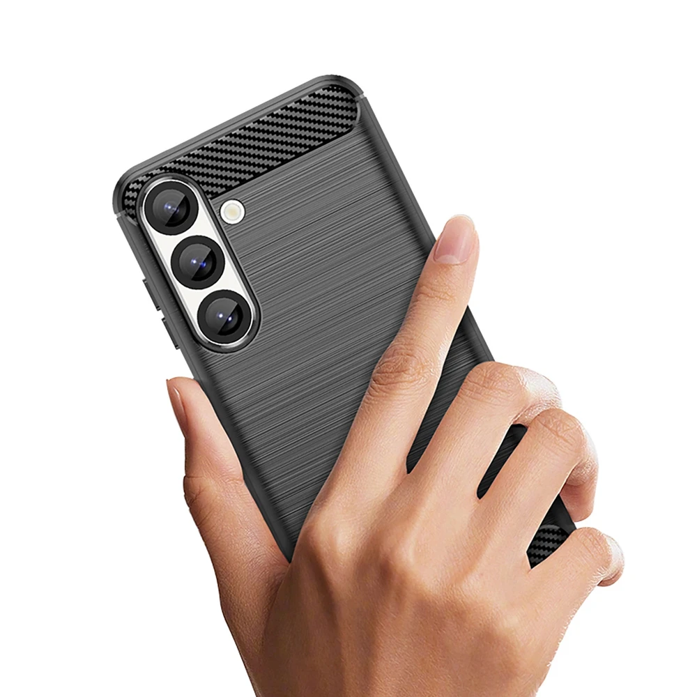 Hurtel Carbon dėklas skirtas Samsung Galaxy S25 Edge – juodos spalvos