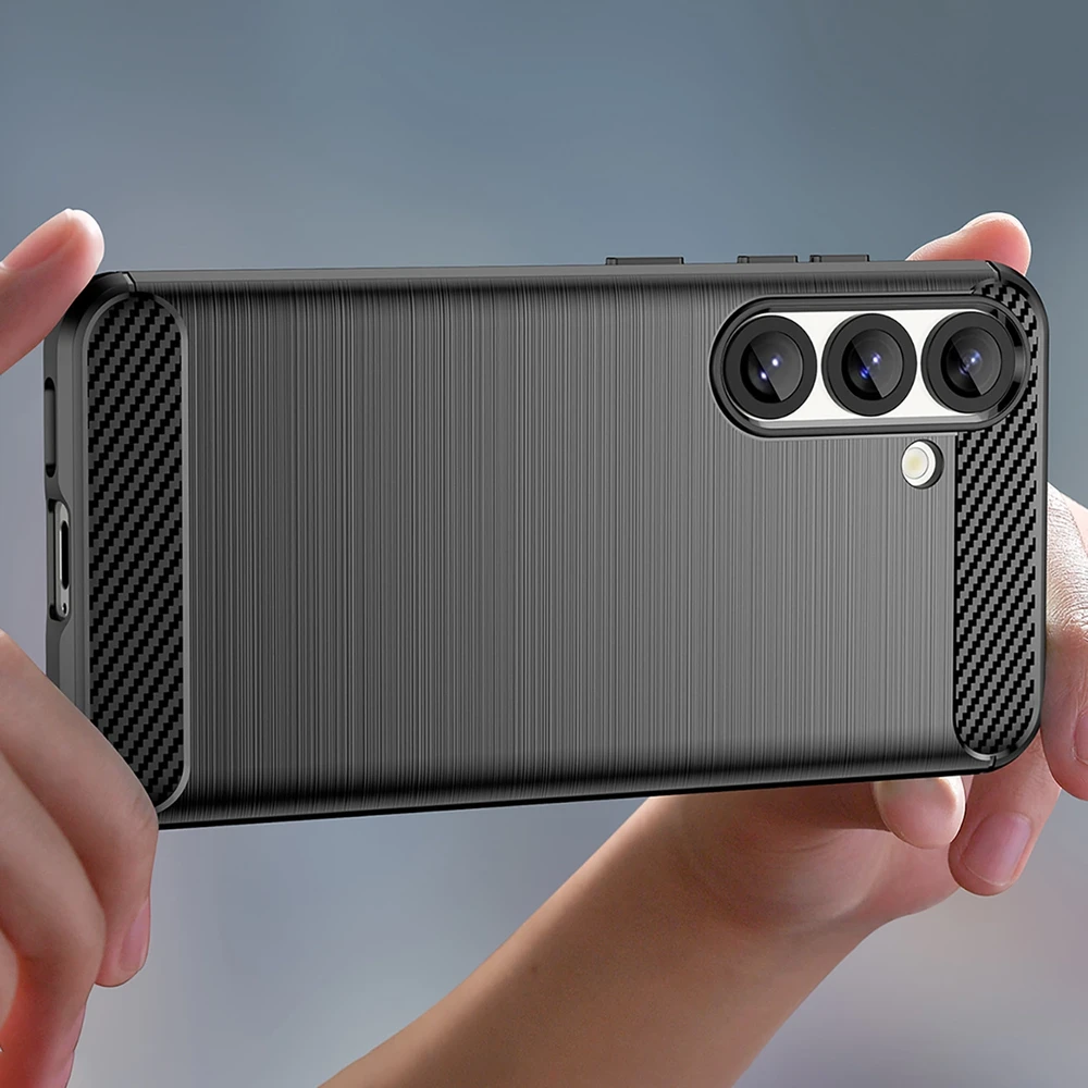 Hurtel Carbon dėklas skirtas Samsung Galaxy S25 Edge – juodos spalvos