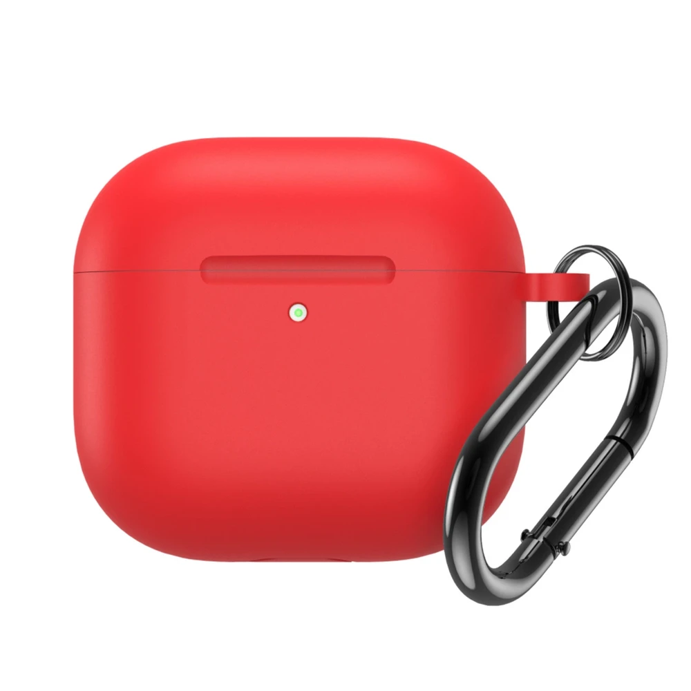 Hurtel Silikoninis dėklas skirtas Airpods 4 su karabinu - raudonos spalvos