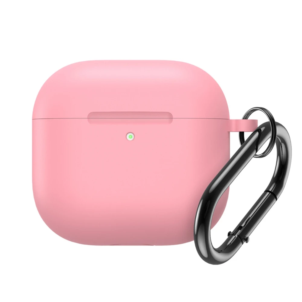Hurtel Silikoninis dėklas skirtas Airpods 4 su karabinu - rožinės spalvos