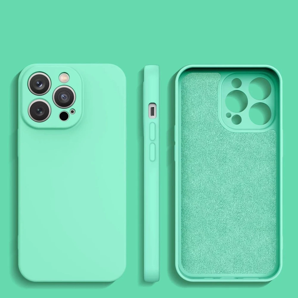 Hurtel silikoninis dėklas skirtas iPhone 14 Plus, mėtų žalia