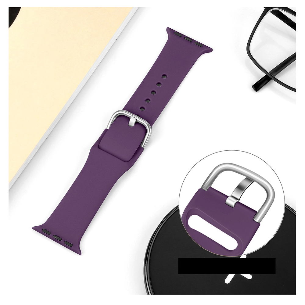 Hurtel Silikoninė APS apyrankė laikrodžiui Apple Watch 9 / 8 / 7 / 6 / 5 / 4 / 3 / 2 / SE (41 / 40 / 38mm) Strap Watch Bracelet raudonos spalvos