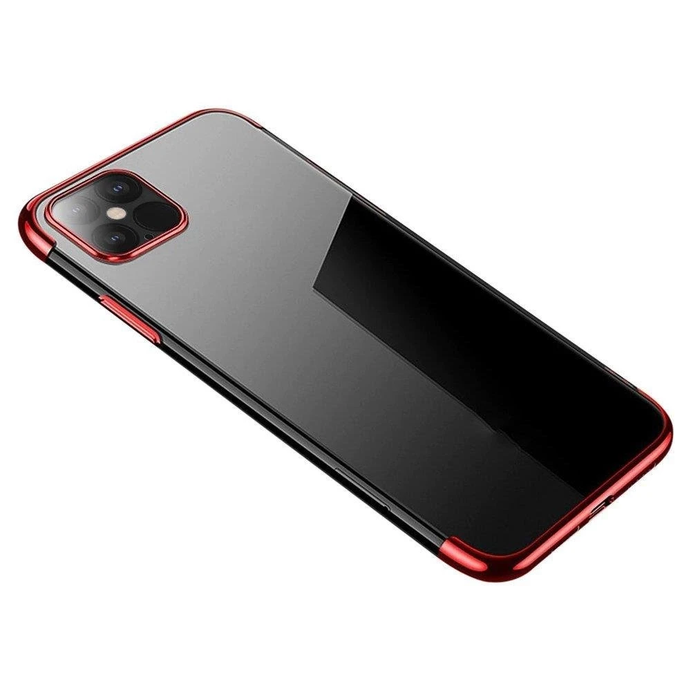 Hurtel skaidrus TPU dėklas skirtas Samsung Galaxy A22 4G, raudonas