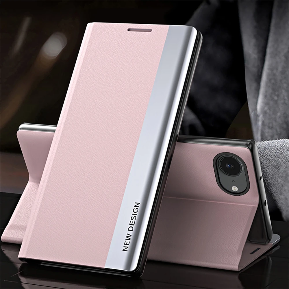 Hurtel Sleep dėklas Pro skirtas Apple iPhone 16e su flap and stand – rožinės spalvos