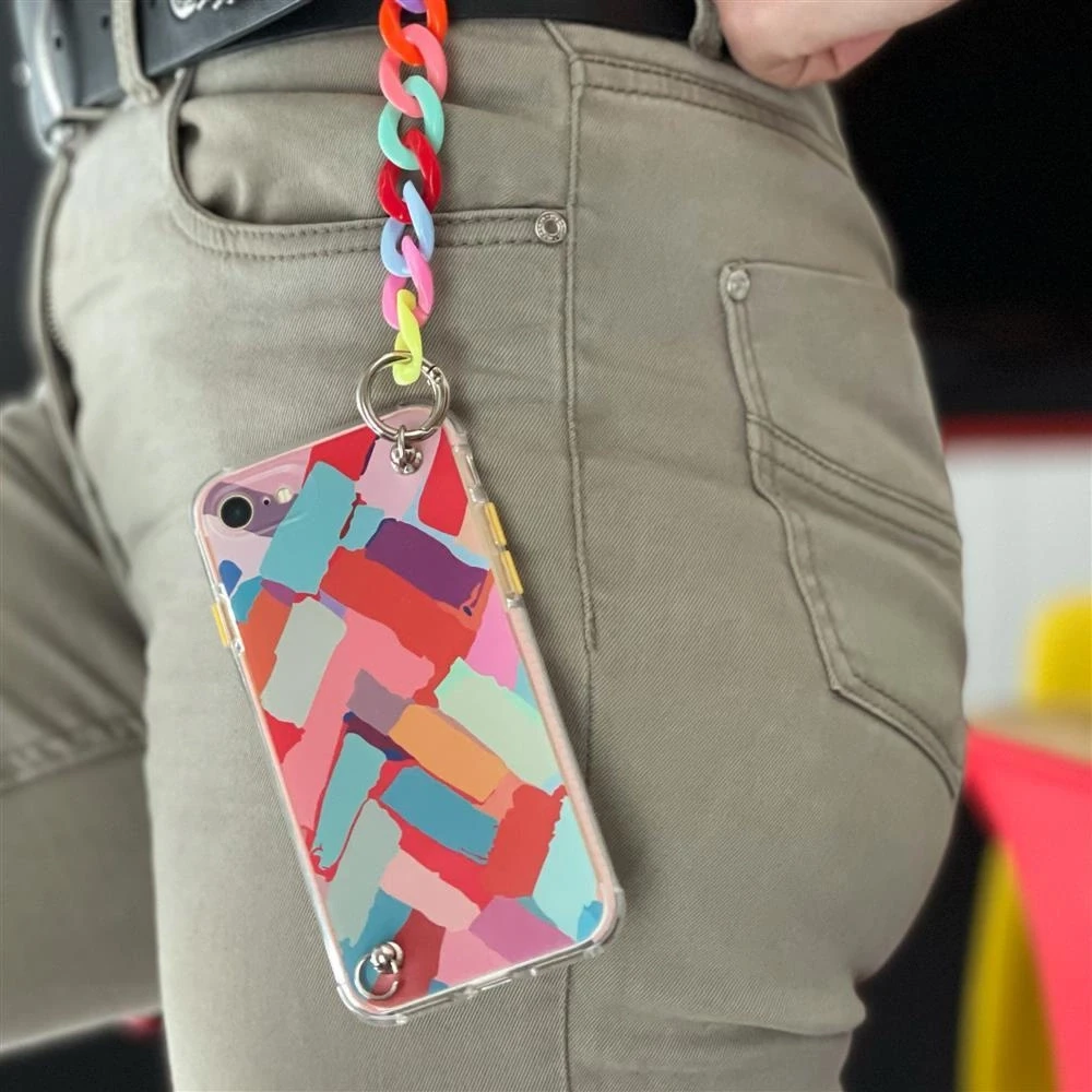 Hurtel Spalvotas elastingas dėklas su grandinėlės pakabuku, skirtas Xiaomi Redmi Note 10 5G