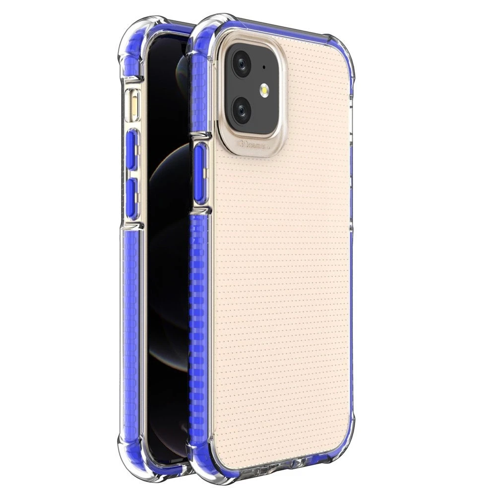 Hurtel Spring Armor TPU dėklas su spalvotu rėmeliu skirtas iPhone 12 mini, mėlynas
