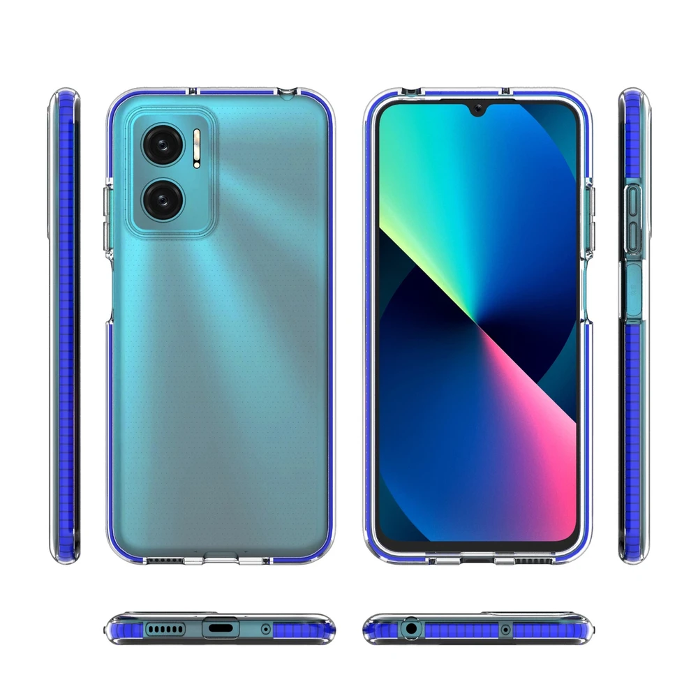 Hurtel Spring dėklas su spalvotu rėmeliu skirtas Xiaomi Redmi 10, juodas