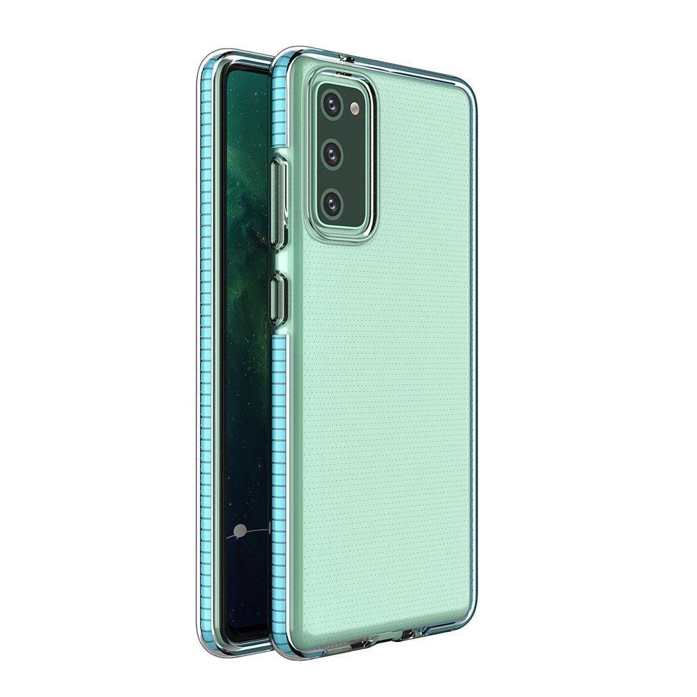 Hurtel Spring dėklas su spalvotu rėmeliu skirtas Samsung Galaxy A72 4G, šviesiai mėlynas