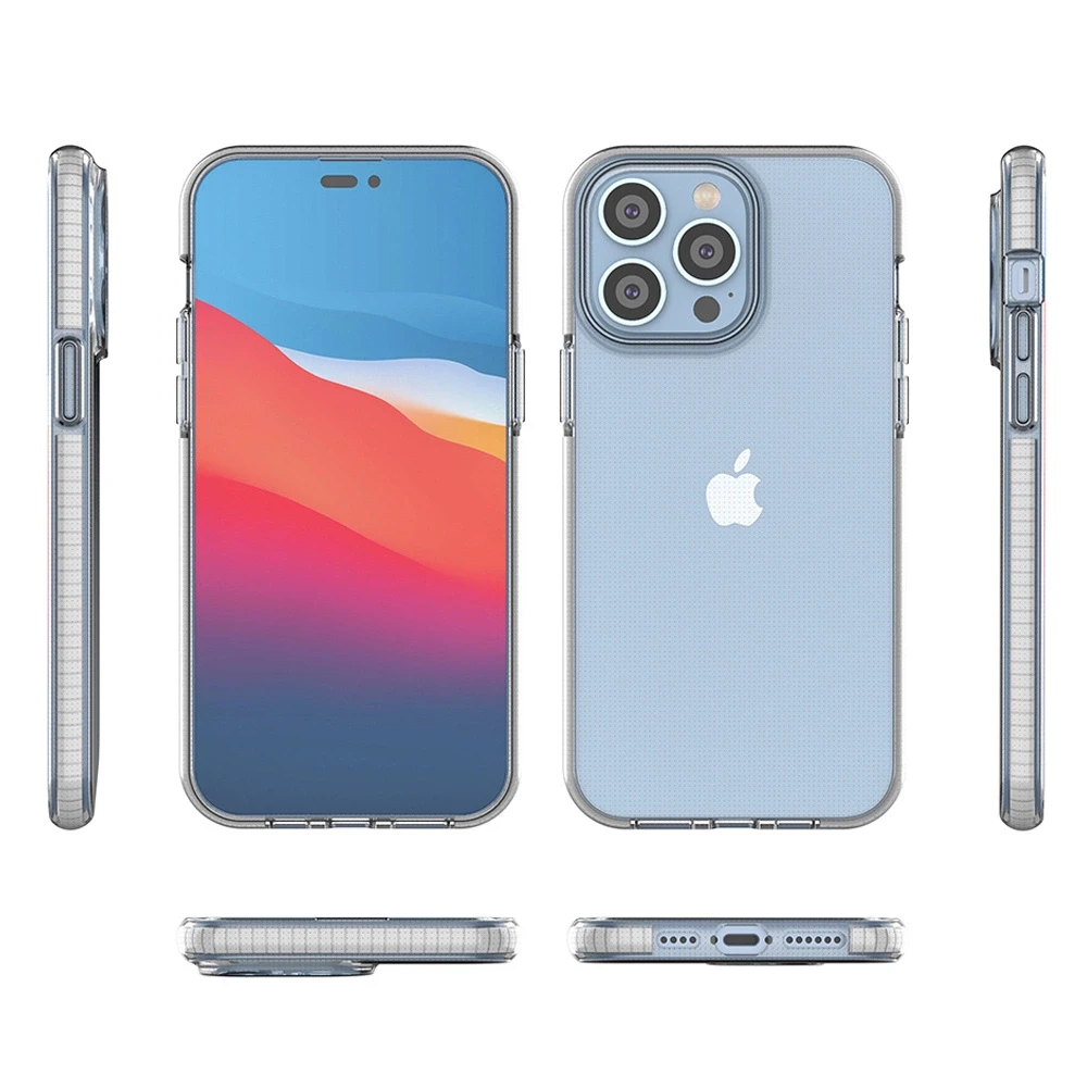 Hurtel Spring dėklas su spalvotu rėmeliu skirtas iPhone 14 Pro Max, šviesiai mėlynas