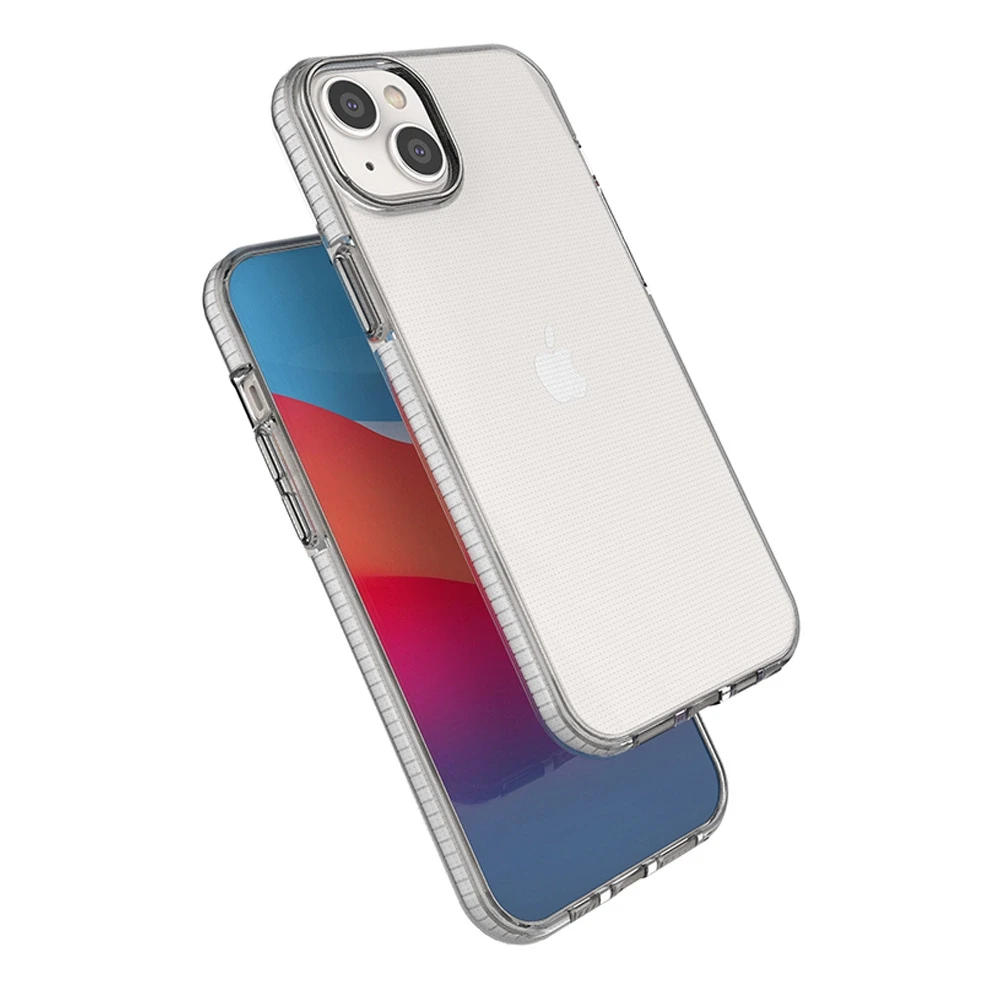 Hurtel Spring dėklas su spalvotu rėmeliu skirtas iPhone 14 Plus, juodas