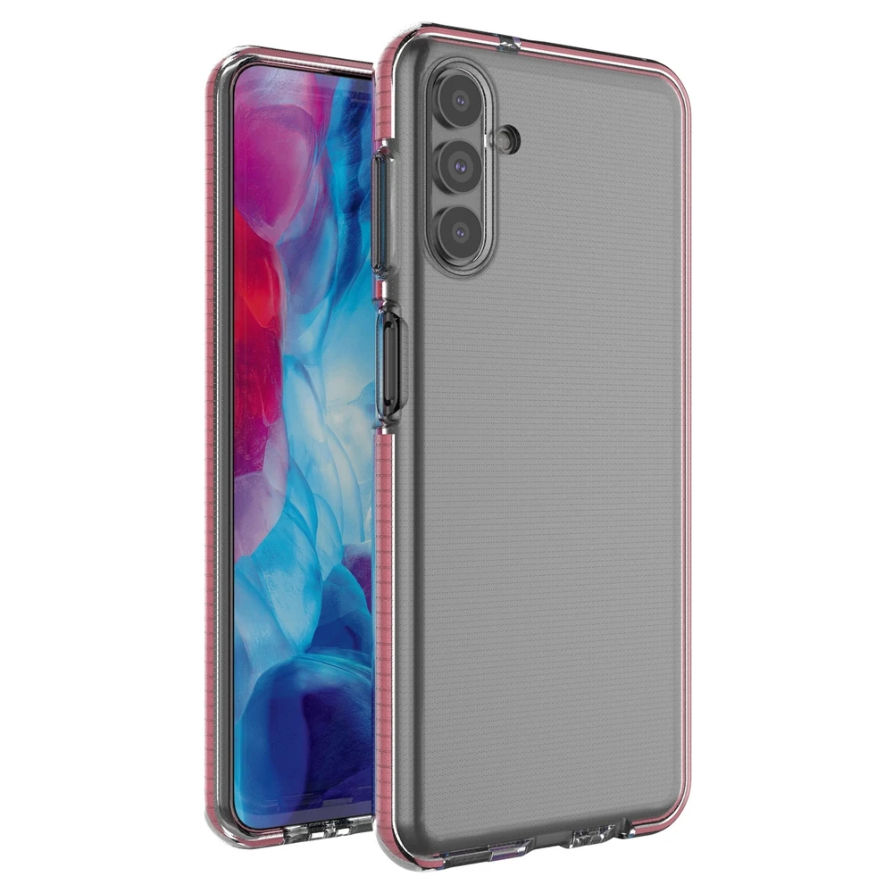 Hurtel Spring dėklas su spalvotu rėmeliu skirtas Samsung Galaxy A13 5G, šviesiai rožinis