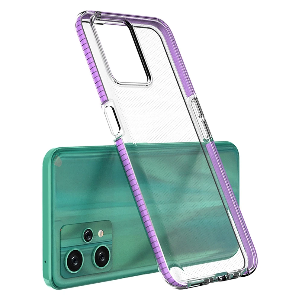 Hurtel Spring dėklas su spalvotu rėmeliu skirtas Realme 9 Pro, šviesiai mėlynas