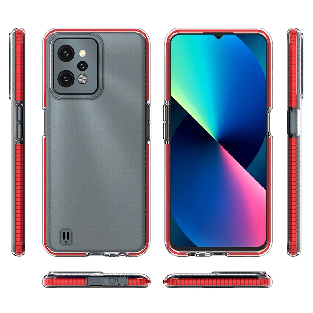 Hurtel Spring dėklas su spalvotu rėmeliu skirtas Realme C31, šviesiai mėlynas