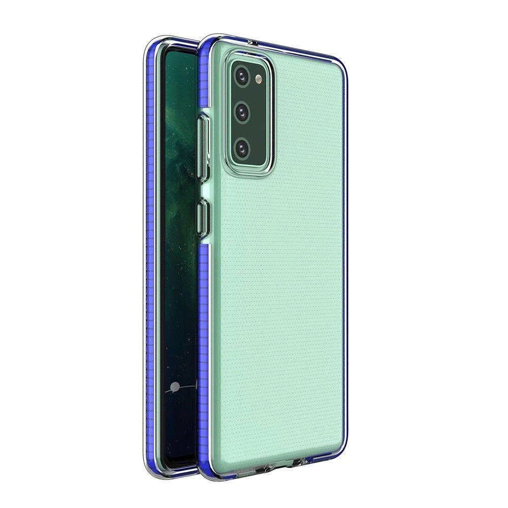 Hurtel Spring dėklas su spalvotu rėmeliu skirtas Samsung Galaxy A72 4G, tamsiai mėlynas
