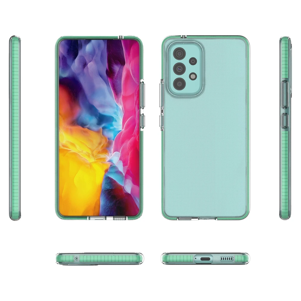 Hurtel Spring dėklas su spalvotu rėmeliu skirtas Samsung Galaxy A73, tamsiai mėlynas