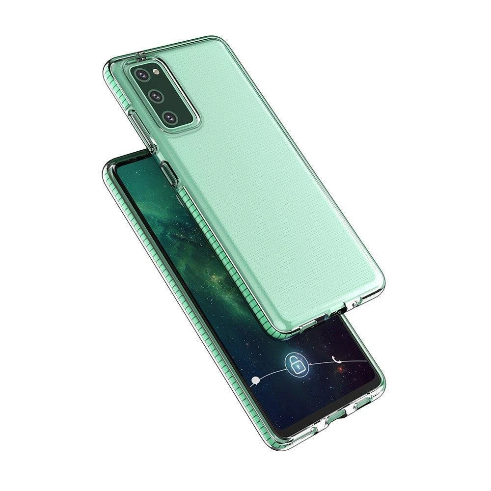 Hurtel Spring dėklas su spalvotu rėmeliu skirtas Samsung Galaxy A72 4G, juodas