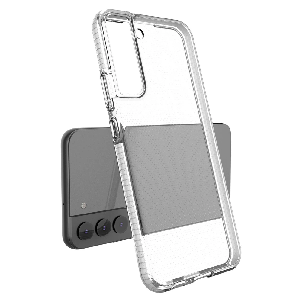 Hurtel Spring dėklas su spalvotu rėmeliu skirtas Samsung Galaxy S22 + (S22 Plus), juodas
