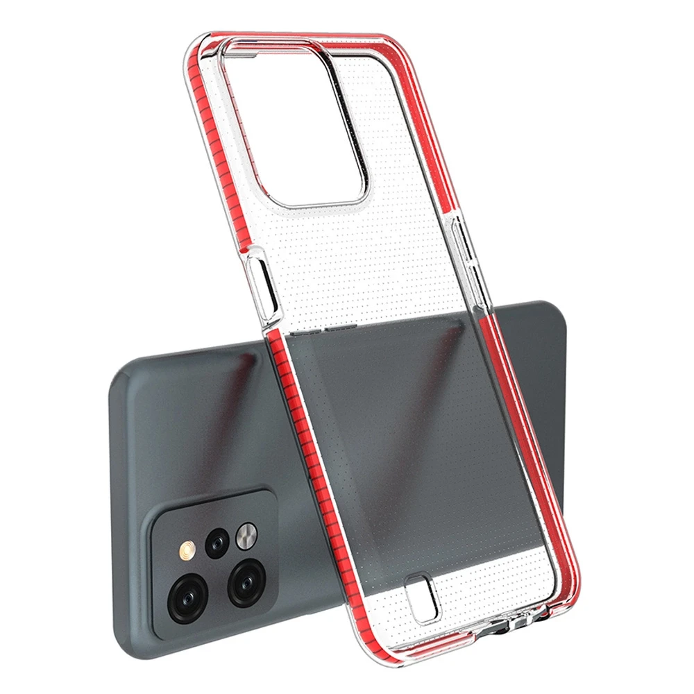 Hurtel Spring dėklas su spalvotu rėmeliu skirtas Realme C31, šviesiai rožinis