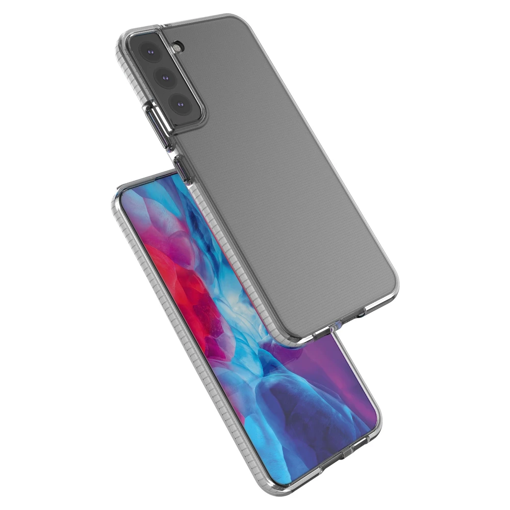 Hurtel Spring dėklas su spalvotu rėmeliu skirtas Samsung Galaxy S22 + (S22 Plus), juodas