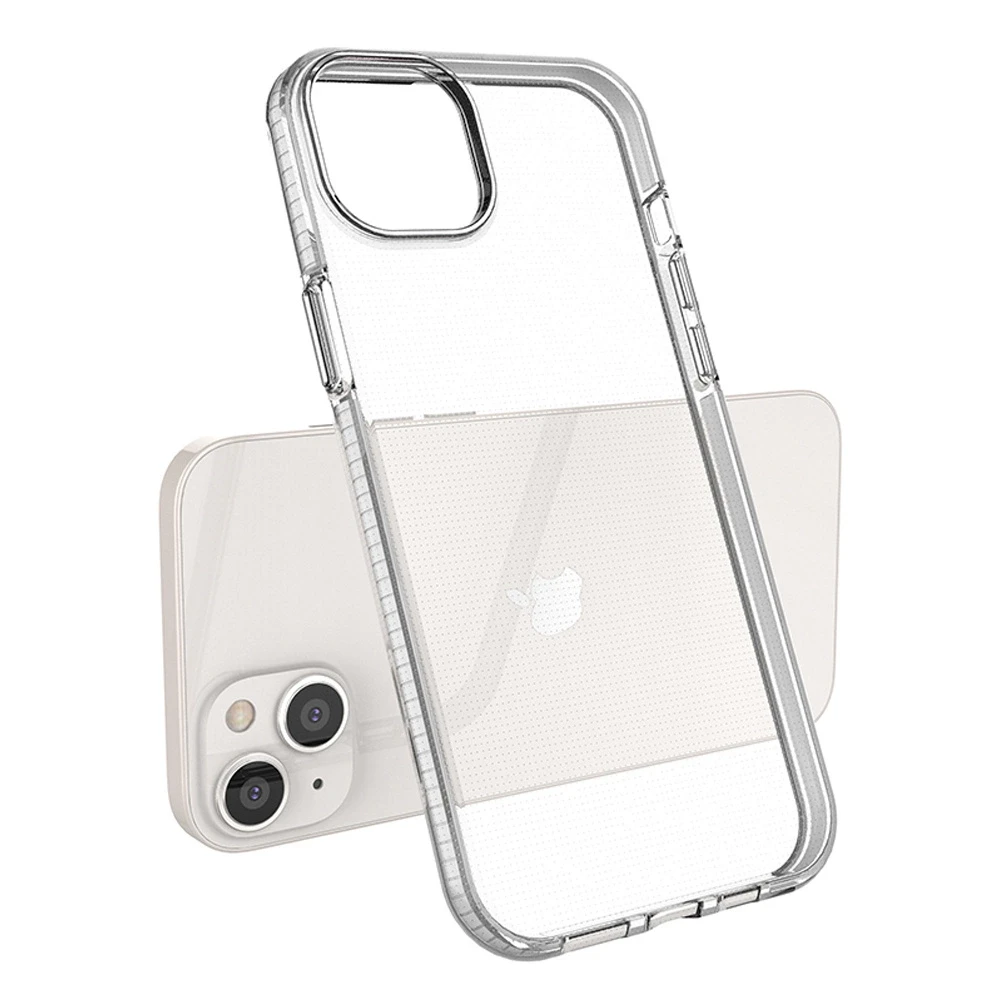 Hurtel Spring dėklas su spalvotu rėmeliu skirtas iPhone 14 Plus, šviesiai mėlynas