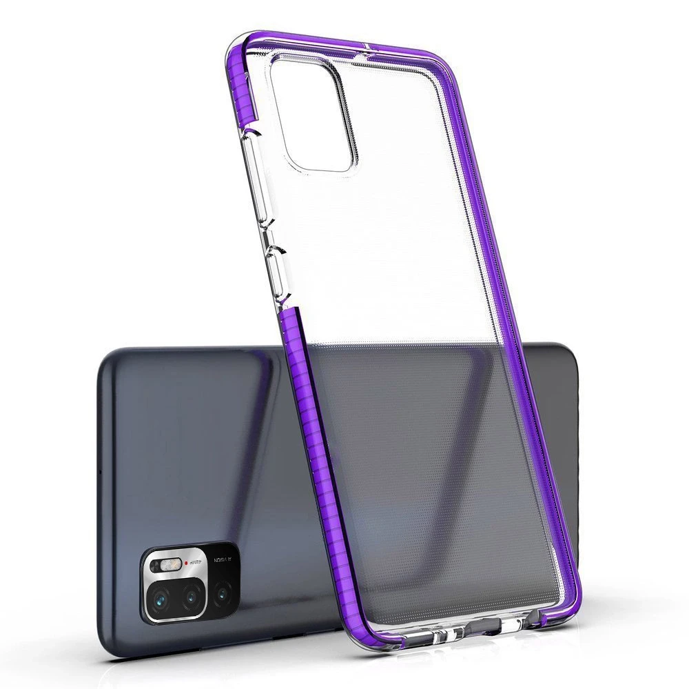 Hurtel Spring dėklas su spalvotu rėmeliu skirtas Xiaomi Redmi Note 10 5G / Poco M3 Pro, juodas