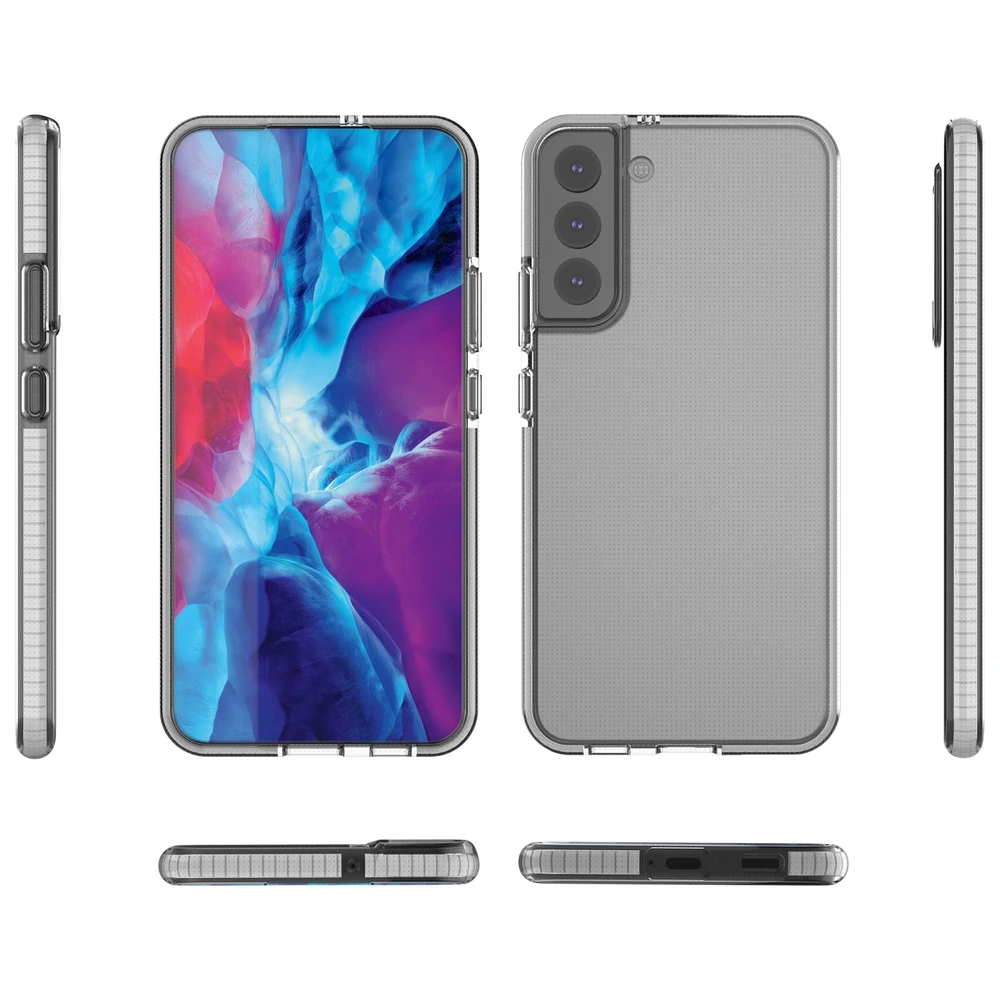 Hurtel Spring dėklas su spalvotu rėmeliu skirtas Samsung Galaxy S22 + (S22 Plus), tamsiai mėlynas