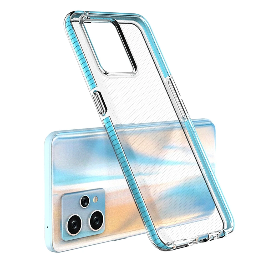 Hurtel Spring dėklas su spalvotu rėmeliu skirtas Realme 9 Pro +/Realme 9, juodas