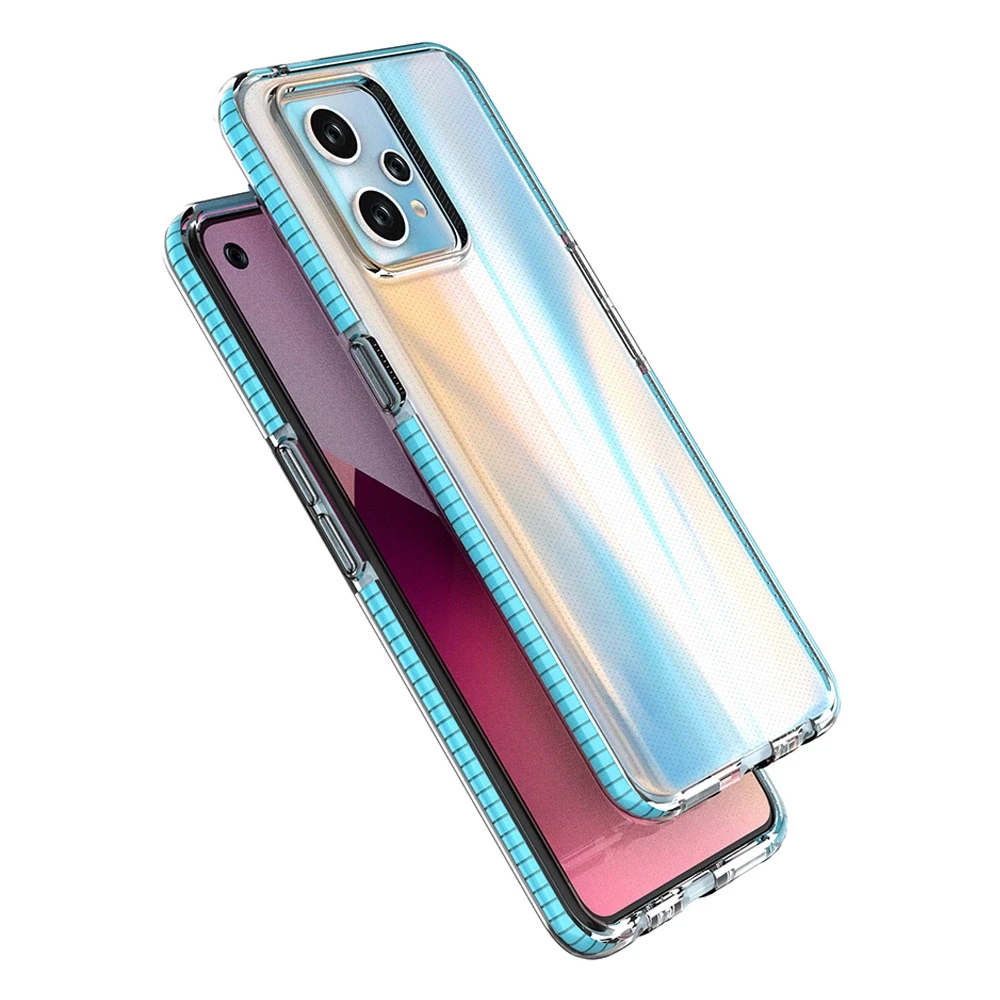 Hurtel Spring dėklas su spalvotu rėmeliu skirtas Realme 9 Pro +/Realme 9, juodas