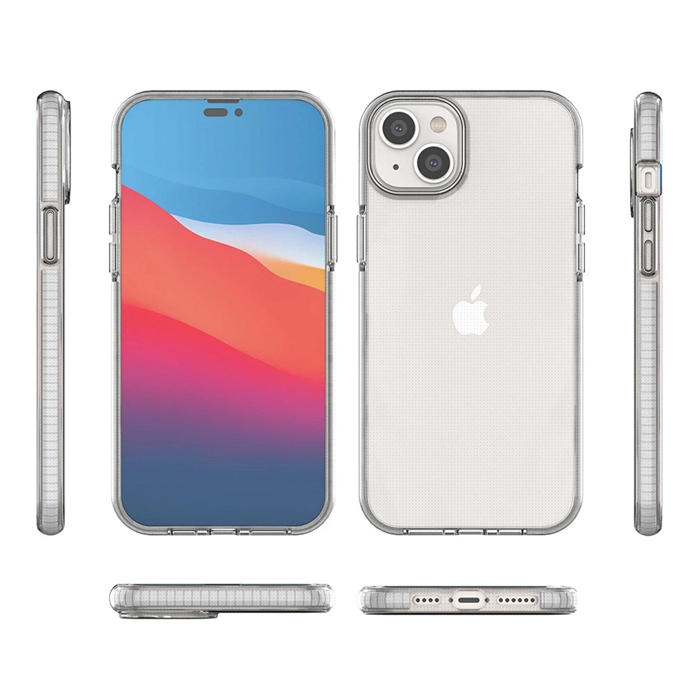 Hurtel Spring dėklas su spalvotu rėmeliu skirtas iPhone 14 Plus, šviesiai mėlynas