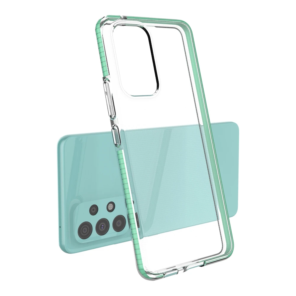 Hurtel Spring dėklas su spalvotu rėmeliu skirtas Samsung Galaxy A73, tamsiai mėlynas