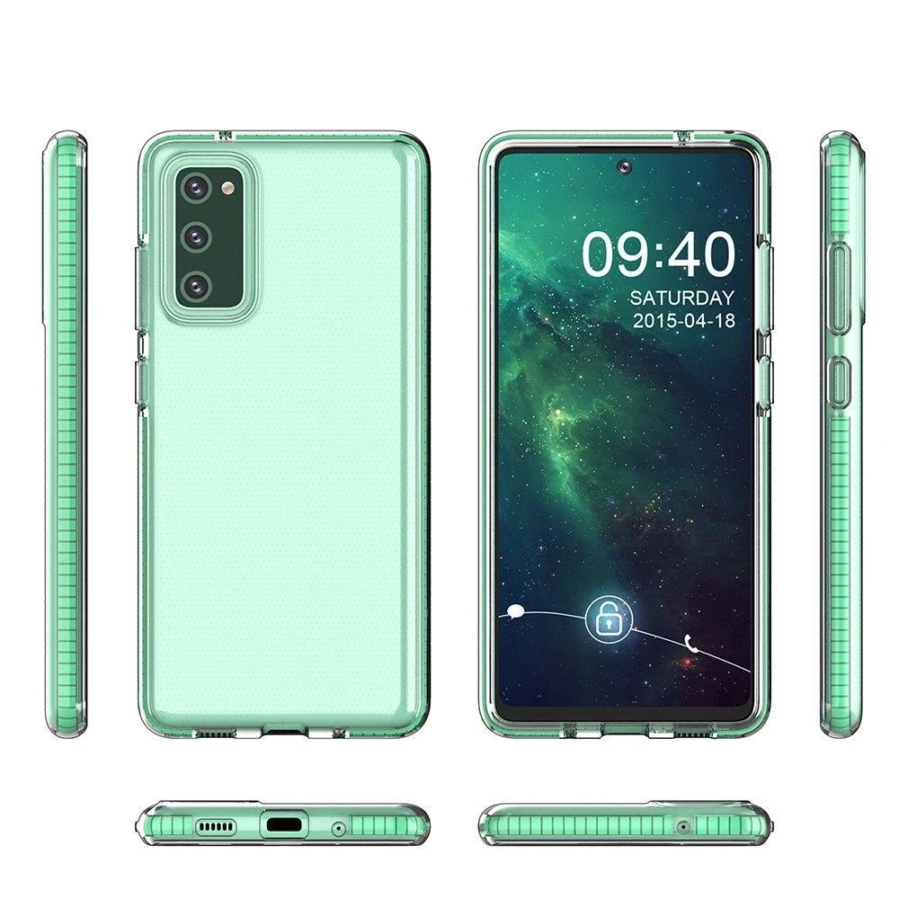 Hurtel Spring dėklas su spalvotu rėmeliu skirtas Samsung Galaxy A72 4G, šviesiai rožinis