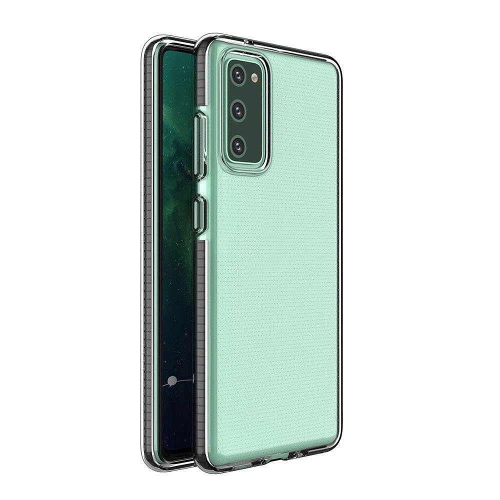 Hurtel Spring dėklas su spalvotu rėmeliu skirtas Samsung Galaxy A72 4G, juodas