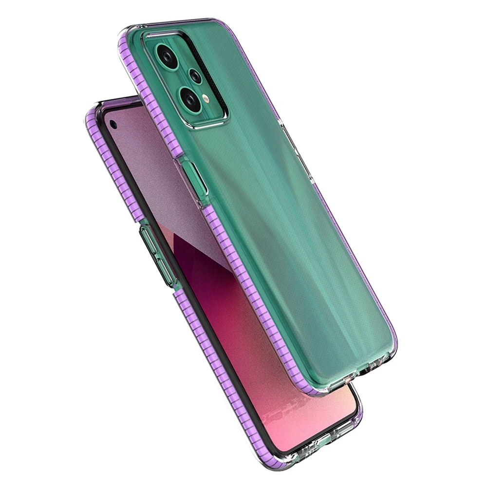 Hurtel Spring dėklas su spalvotu rėmeliu skirtas Realme 9 Pro, šviesiai rožinis