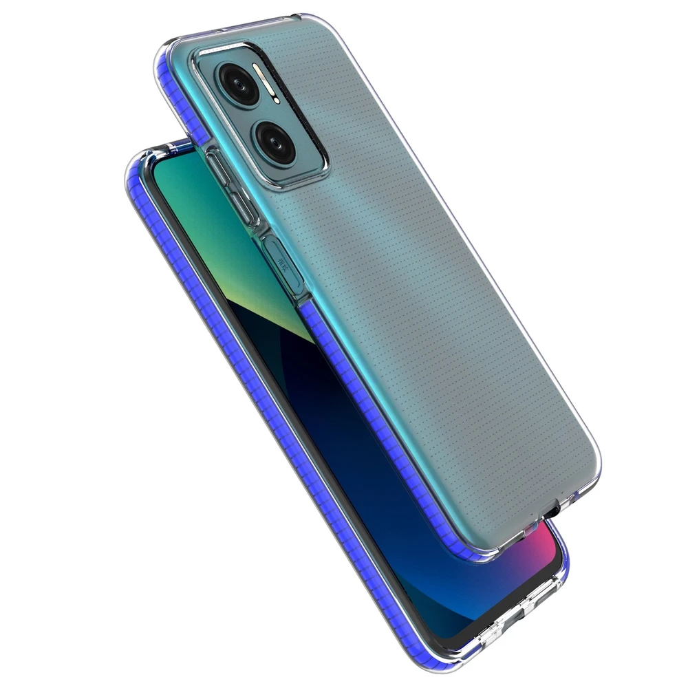 Hurtel Spring dėklas su spalvotu rėmeliu skirtas Xiaomi Redmi 10, tamsiai mėlynas