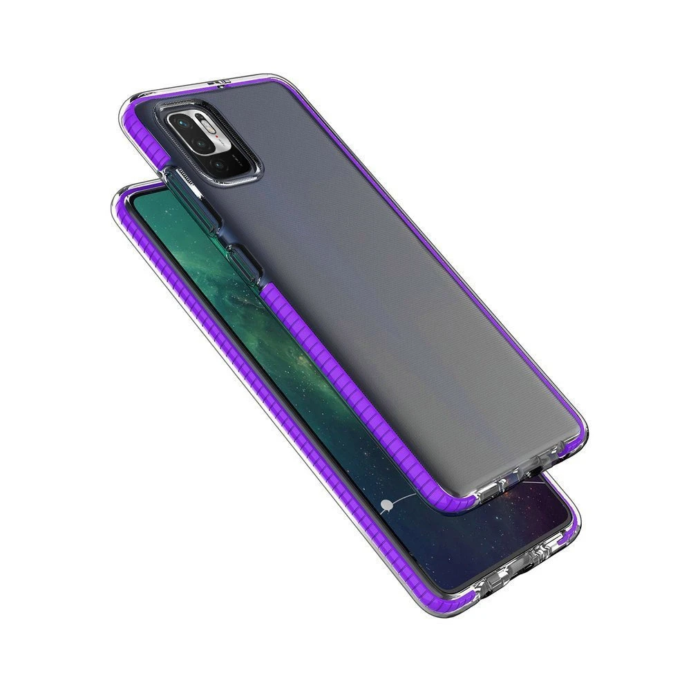 Hurtel Spring dėklas su spalvotu rėmeliu skirtas Xiaomi Redmi Note 10 5G / Poco M3 Pro, juodas