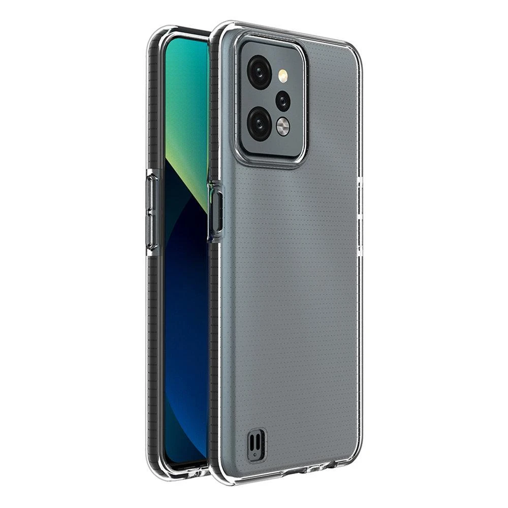 Hurtel Spring dėklas su spalvotu rėmeliu skirtas Realme C31, juodas