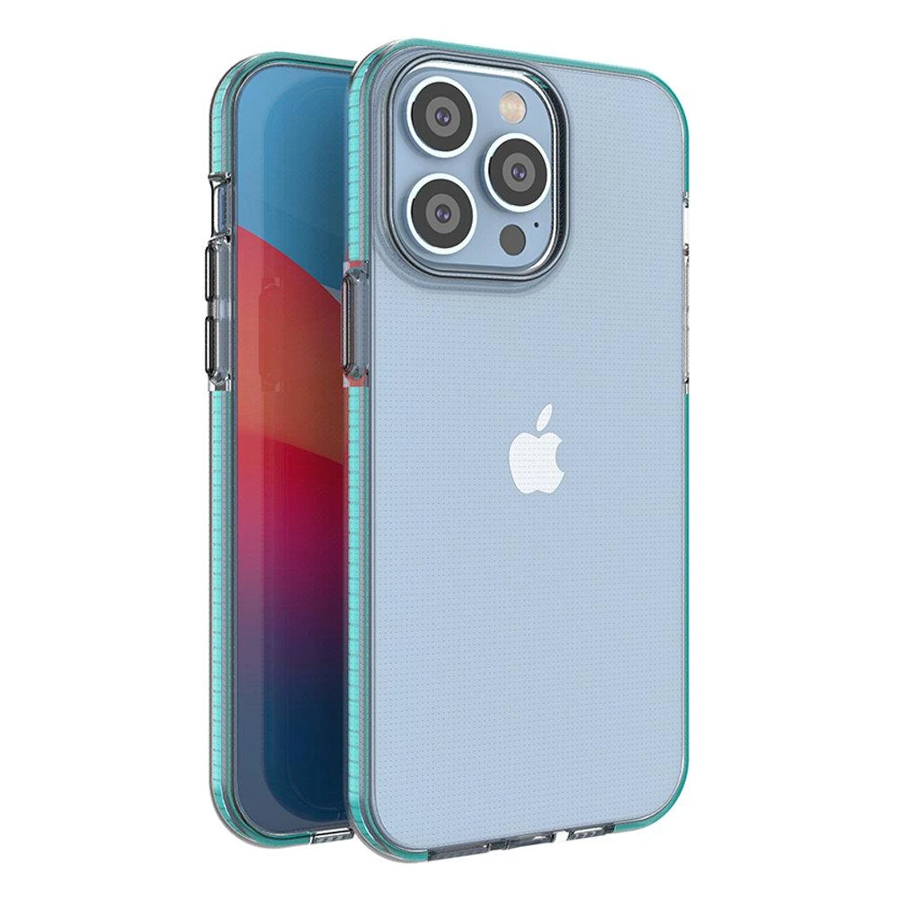 Hurtel Spring dėklas su spalvotu rėmeliu skirtas iPhone 14 Pro Max, šviesiai mėlynas