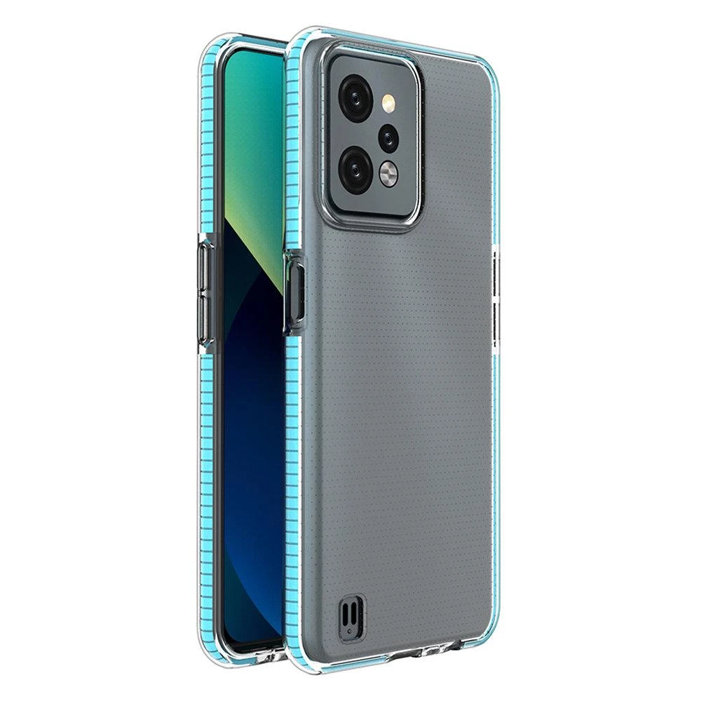 Hurtel Spring dėklas su spalvotu rėmeliu skirtas Realme C31, šviesiai mėlynas