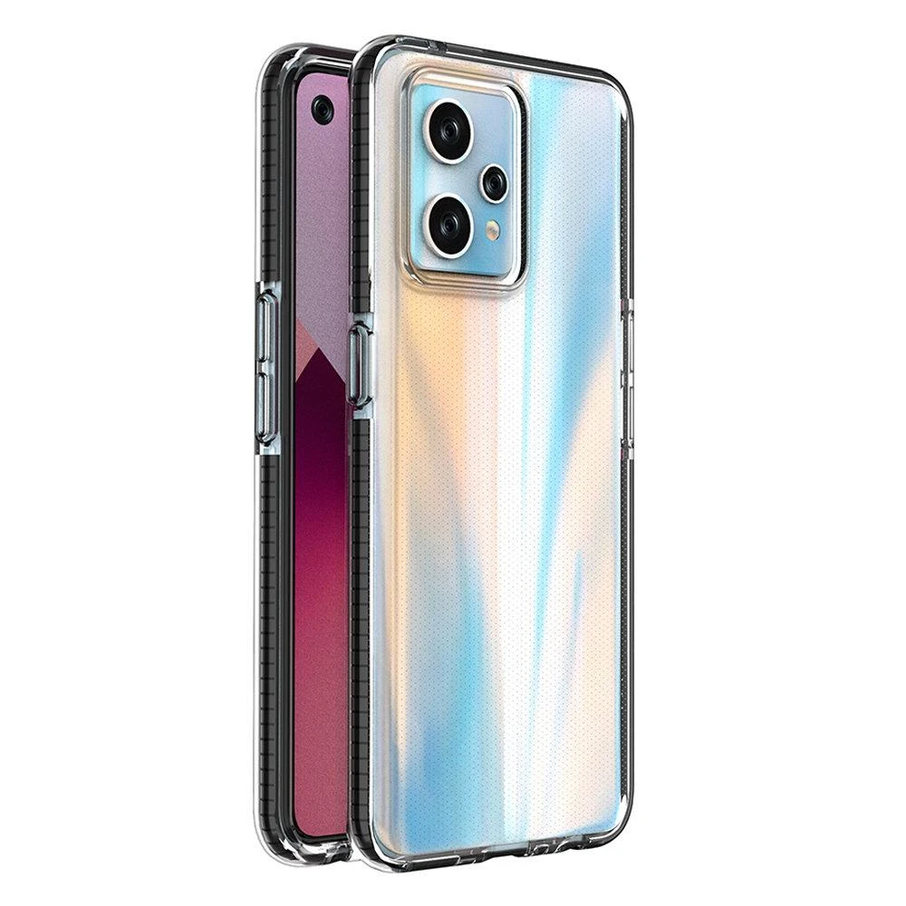Hurtel Spring dėklas su spalvotu rėmeliu skirtas Realme 9 Pro +/Realme 9, juodas