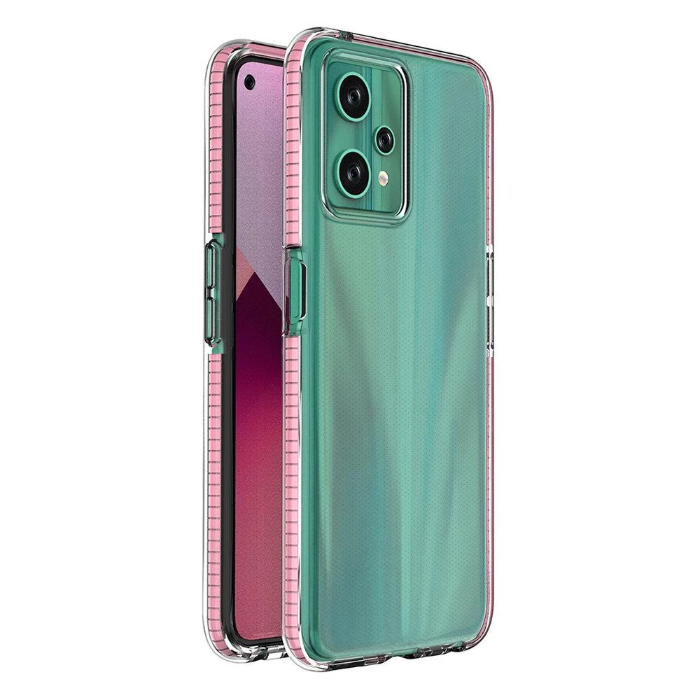 Hurtel Spring dėklas su spalvotu rėmeliu skirtas Realme 9 Pro, šviesiai rožinis
