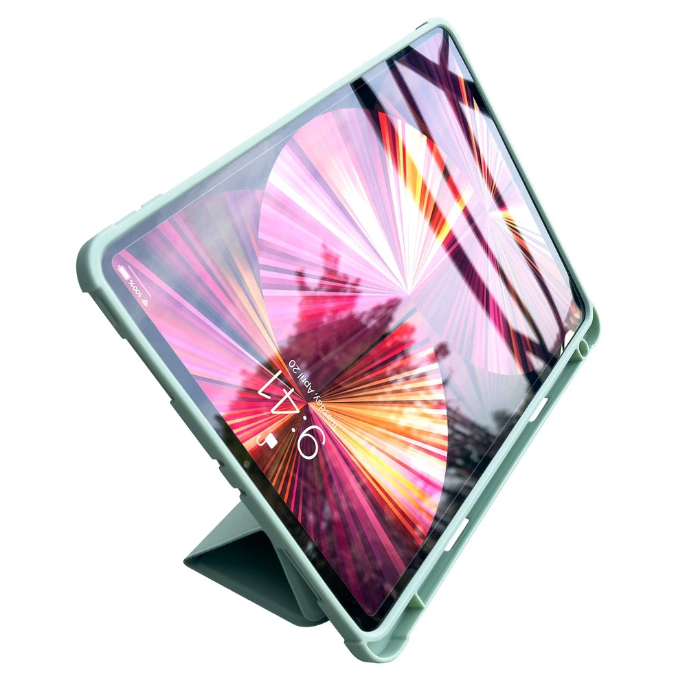 Hurtel Stand Planšetė Smart Apple iPad Pro 12.9 '' 2021/2020 su stoveliu dėklas planšetiniam kompiuteriui žalios spalvos