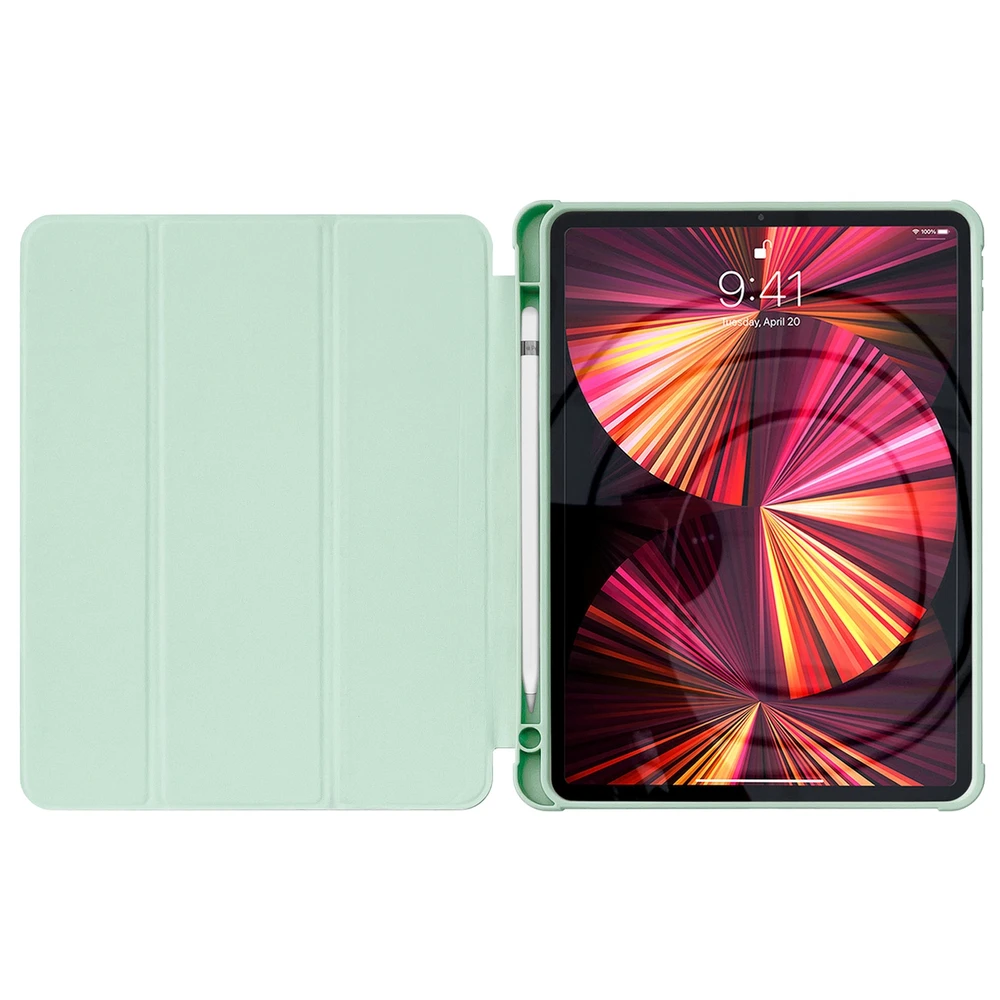 Hurtel Stand Planšetė Smart Apple iPad Pro 12.9 '' 2021/2020 su stoveliu dėklas planšetiniam kompiuteriui žalios spalvos