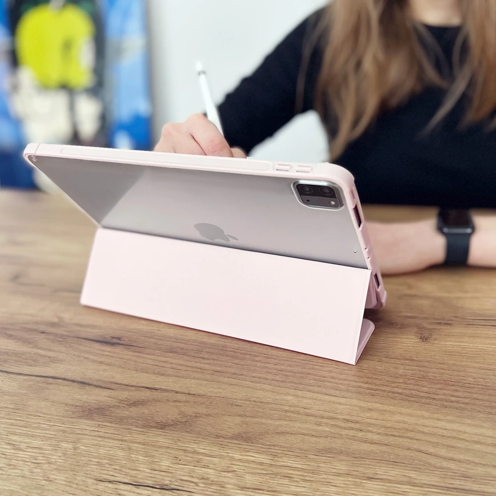 Hurtel Stand Planšetė Smart Apple iPad Pro 12.9 '' 2021/2020 su stoveliu dėklas planšetiniam kompiuteriui žalios spalvos