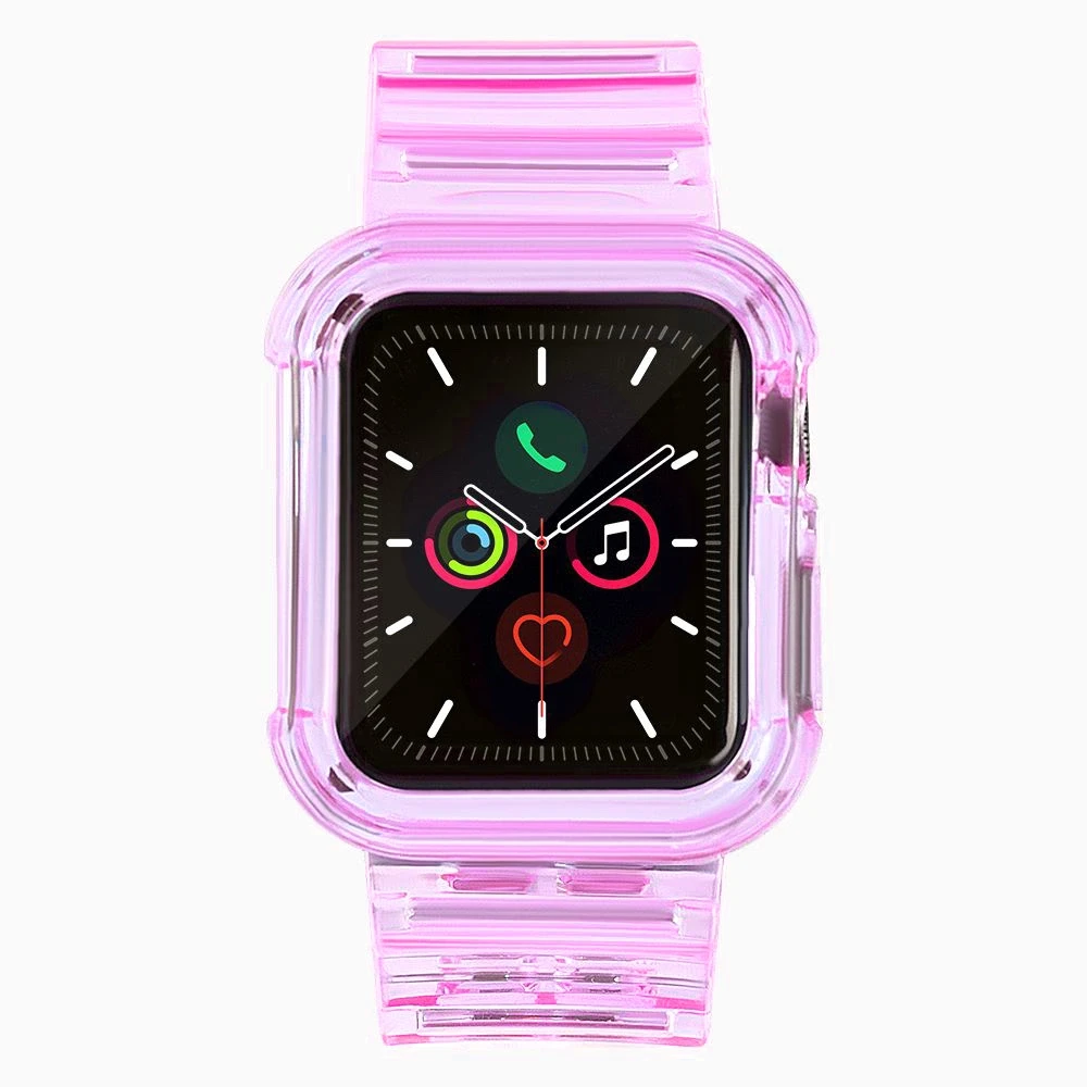 Hurtel Silikoninė apyrankė Bracelet Case Strap Light Set for Apple Watch 38mm – raudonos spalvos