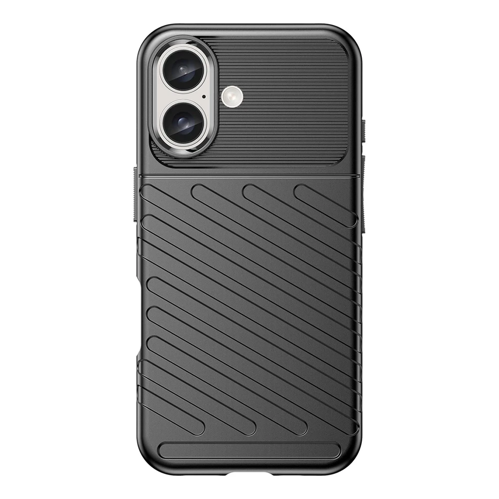 Hurtel Thunder Apple iPhone 16 Plus silikoninis – dėklas telefonui juodos spalvos