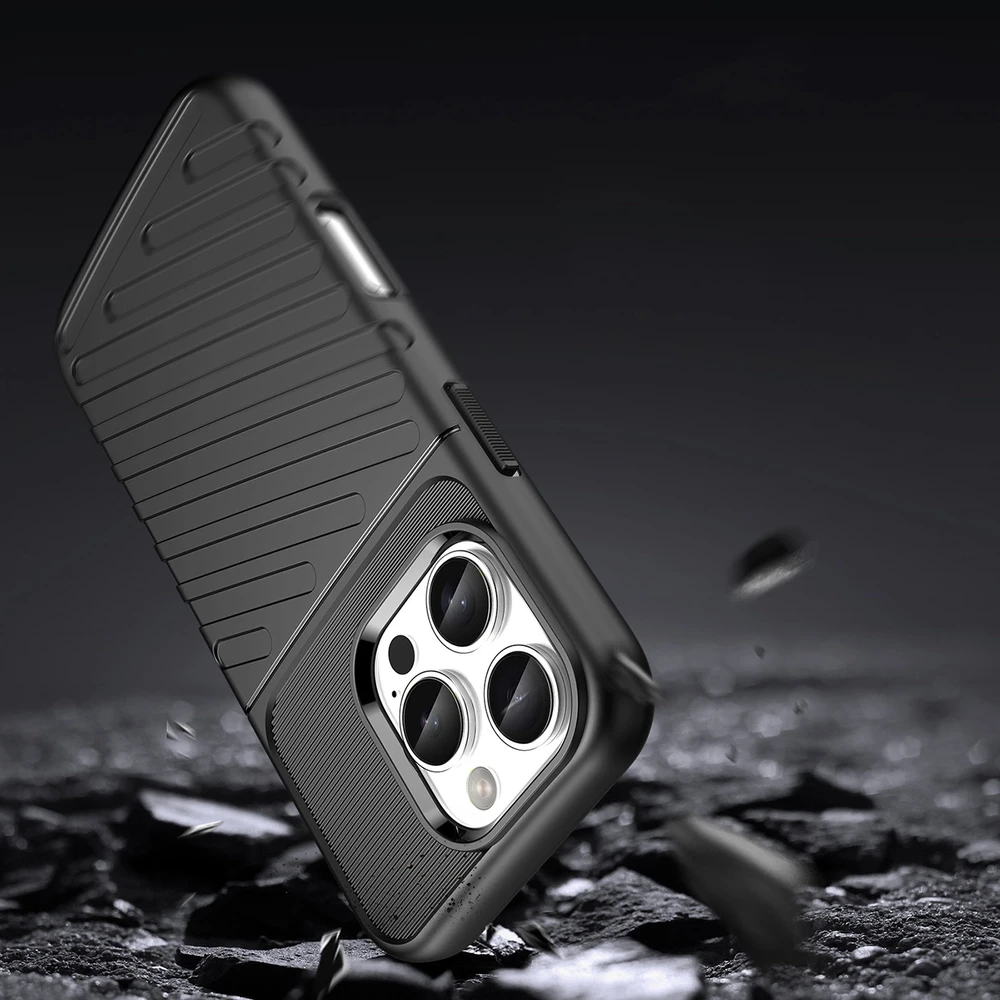 Hurtel Thunder Apple iPhone 16 Pro Max silikoninis – dėklas telefonui juodos spalvos