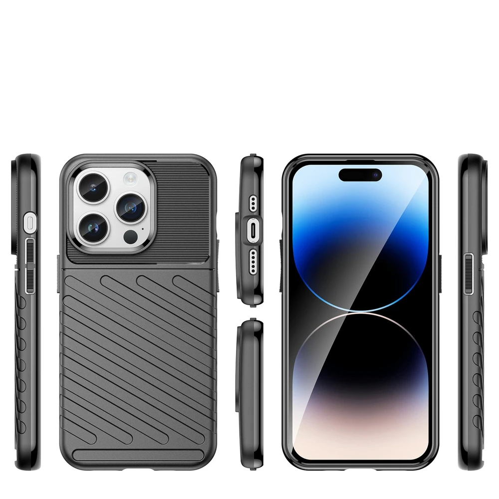 Hurtel Thunder dėklas iPhone 14 Pro Max šarvuotas dėklas telefonui juodos spalvos