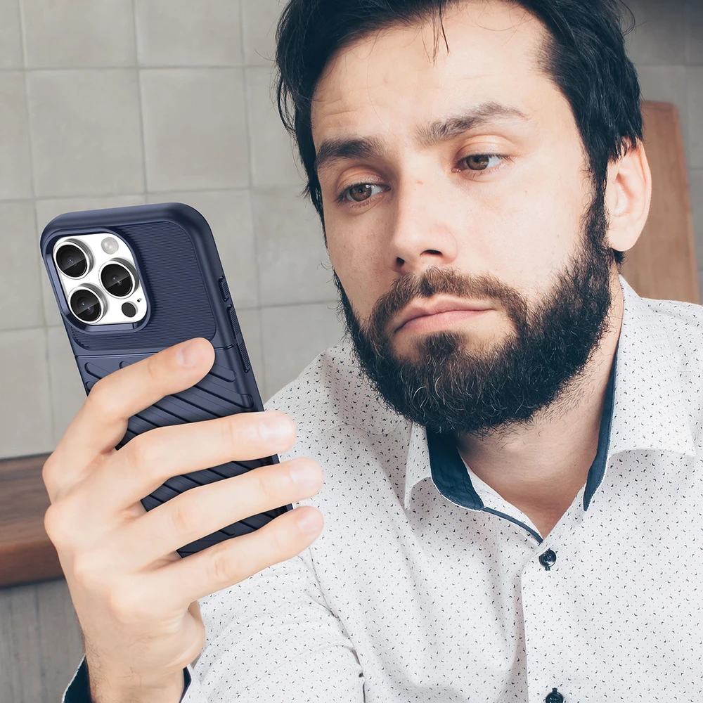 Hurtel Thunder Apple iPhone 16 Pro Max silikoninis – dėklas telefonui mėlynos spalvos