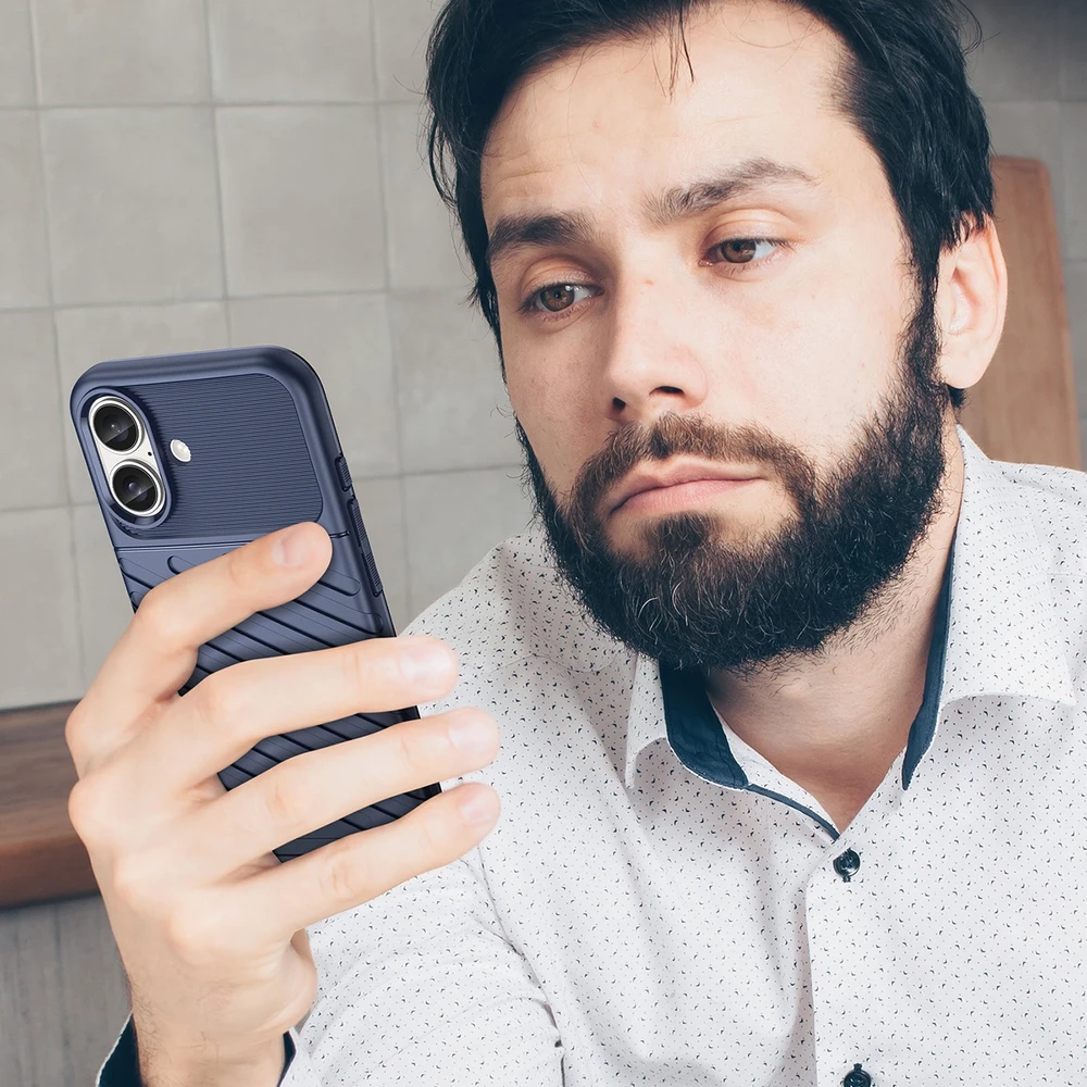 Hurtel Thunder Apple iPhone 16 Plus silikoninis – dėklas telefonui mėlynos spalvos