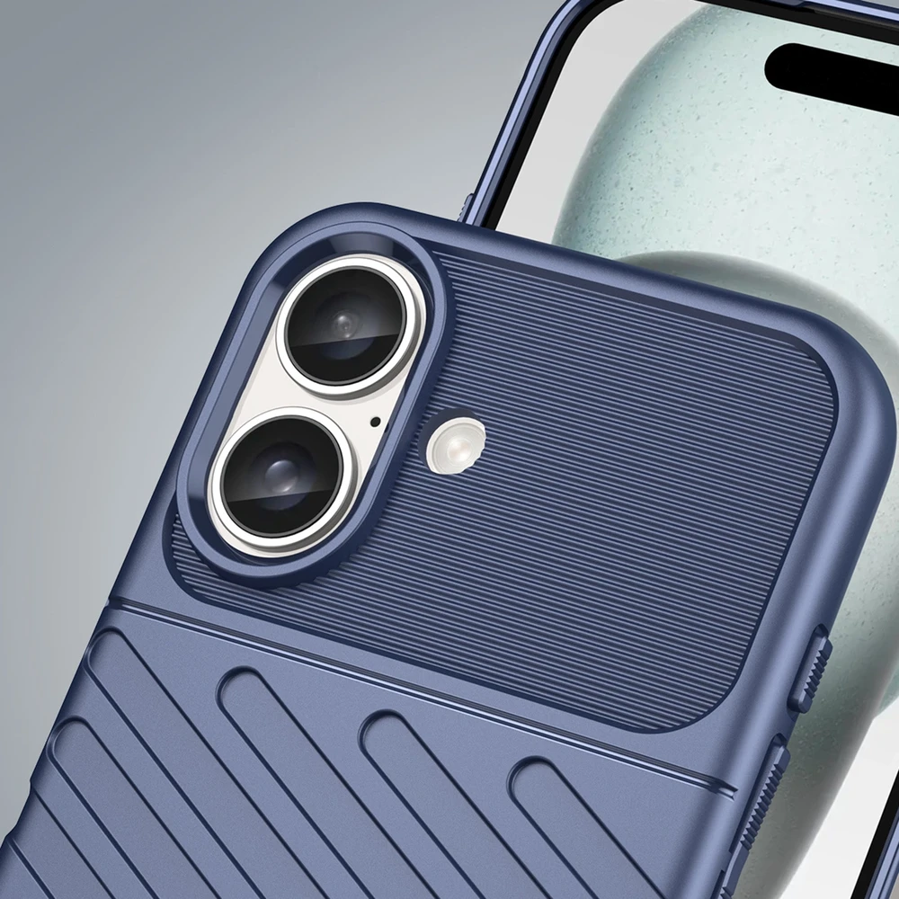 Hurtel Thunder Apple iPhone 16 Plus silikoninis – dėklas telefonui mėlynos spalvos